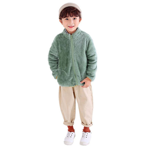 Flannel Coat with Velvet Padding